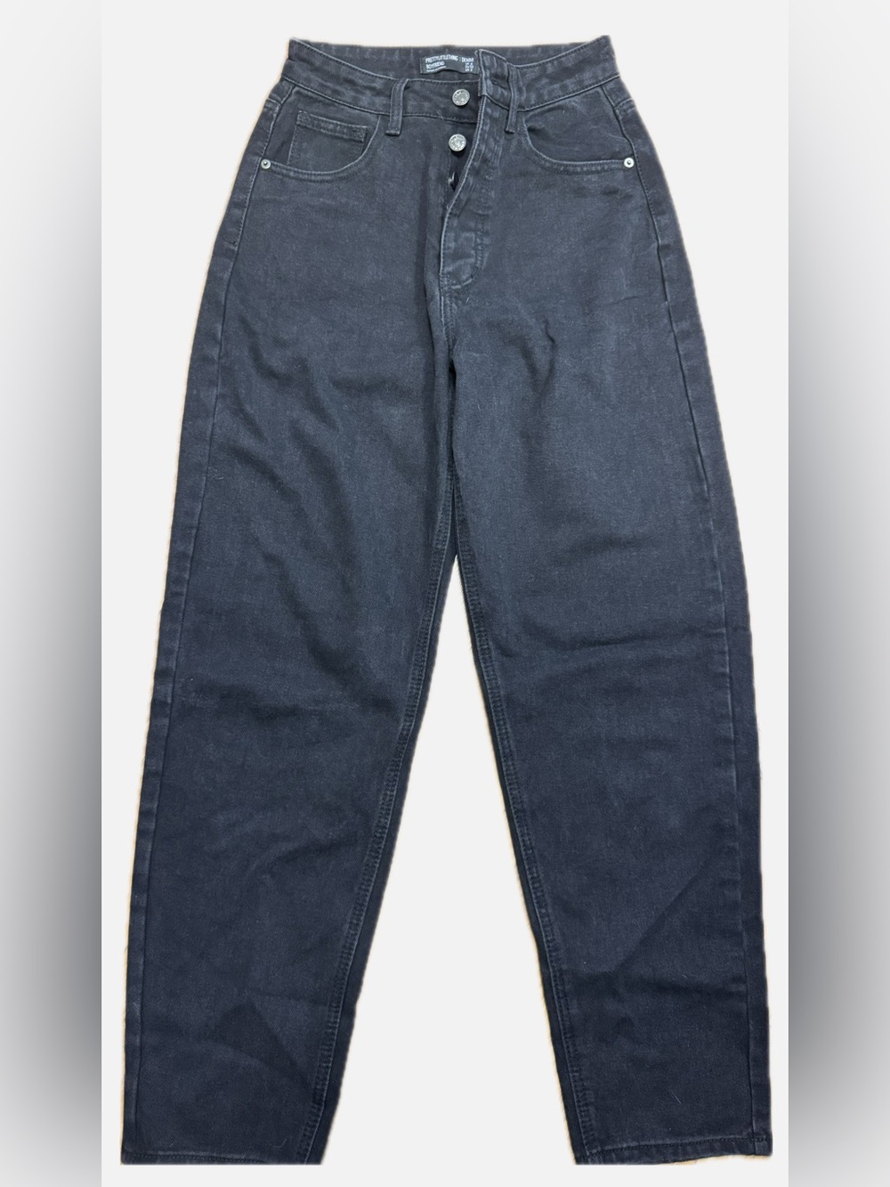 PrettyLittleThing Black High-Waist Wide-Leg Jeans